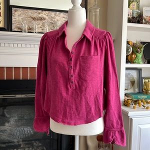 NWT Pilcro Anthropologie Pink Top - Size Small